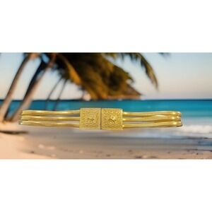 Accessocraft Belt Women Medium Vintage Gold Tone 70's Byzantine Lion Retro Disco